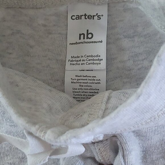 Carter's Boy's "Daddy's Little Monster" Onesie & Gray Pants Size NB - Picture 8 of 8